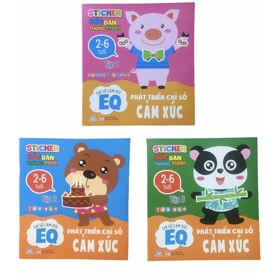 Sách - Combo 3 Quyển Sticker bóc dán thông minh - Phát triển Chỉ số cảm xúc EQ