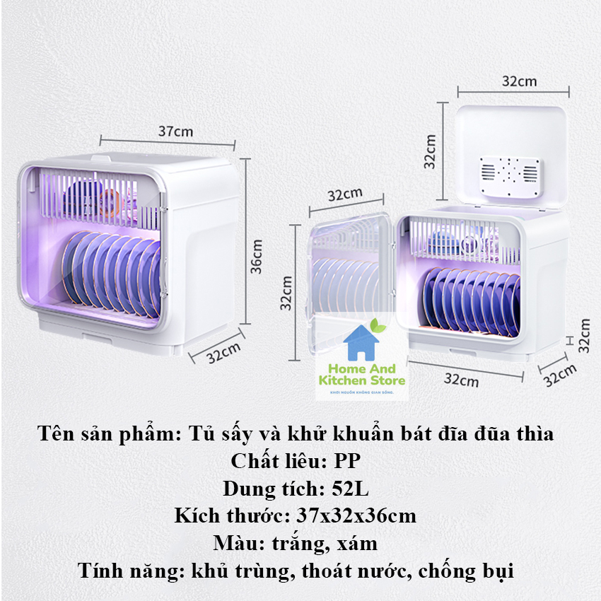 Tủ sấy chén bát JOYBOS 52L có khử khuẩn bằng tia UV - máy sấy và khử khuẩn bát đĩa cao cấp