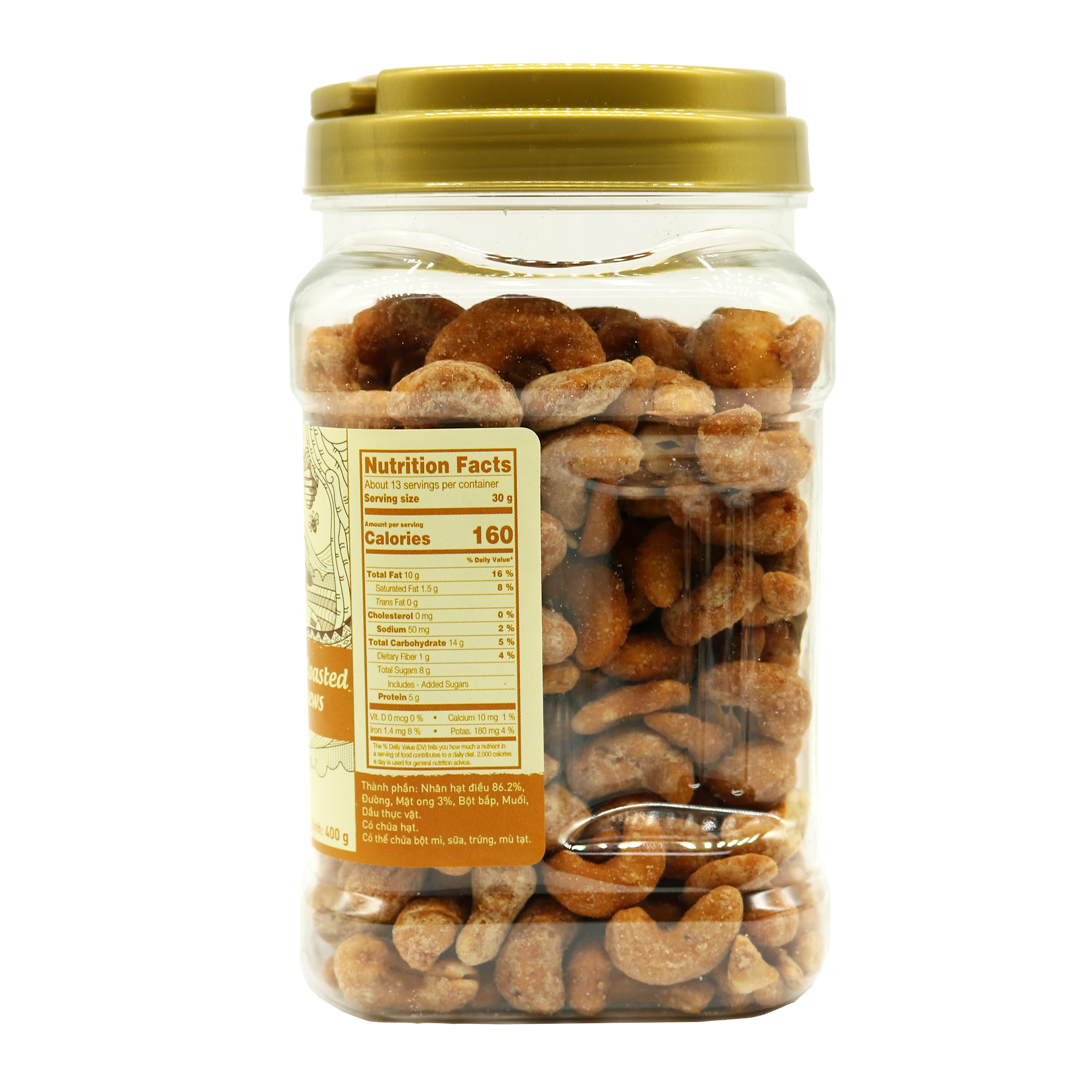 HẠT ĐIỀU MẬT ONG 400g LAFOOCO Honey roasted cashew nuts