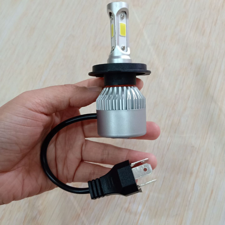 Đèn pha Led C6 3 tim chân H4 gắn cho nhiều loại xe, Độ sáng lên tới 8000 lumen, Màu ánh sáng 6500k - A270