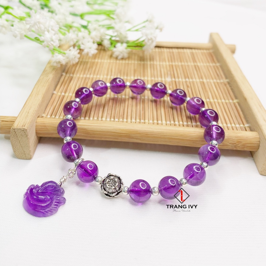 Vòng Tay Thạch Anh Tím Mix Hồ Ly