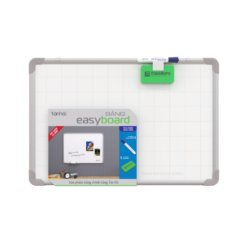 Bảng Từ Trắng Treo Tường Easyboard - Bảng Viết Bút Lông Tân Hà - Kích Thước 60x80cm - Tặng Combo Phụ Kiện