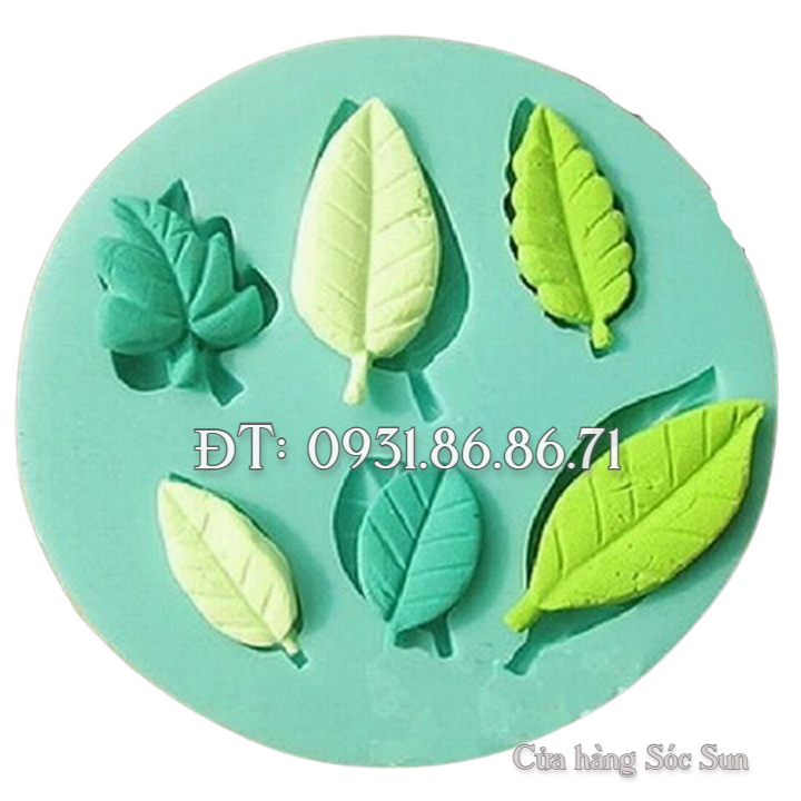 Khuôn silicon 6 lá hoa hồng - Mã số 1466