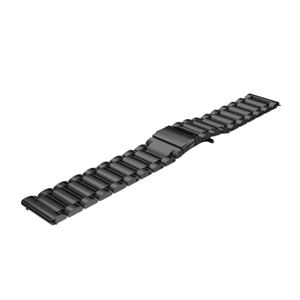 Black 22mm Stainless Steel Wrist Watch Band Strap Bracelet for Mens Womens