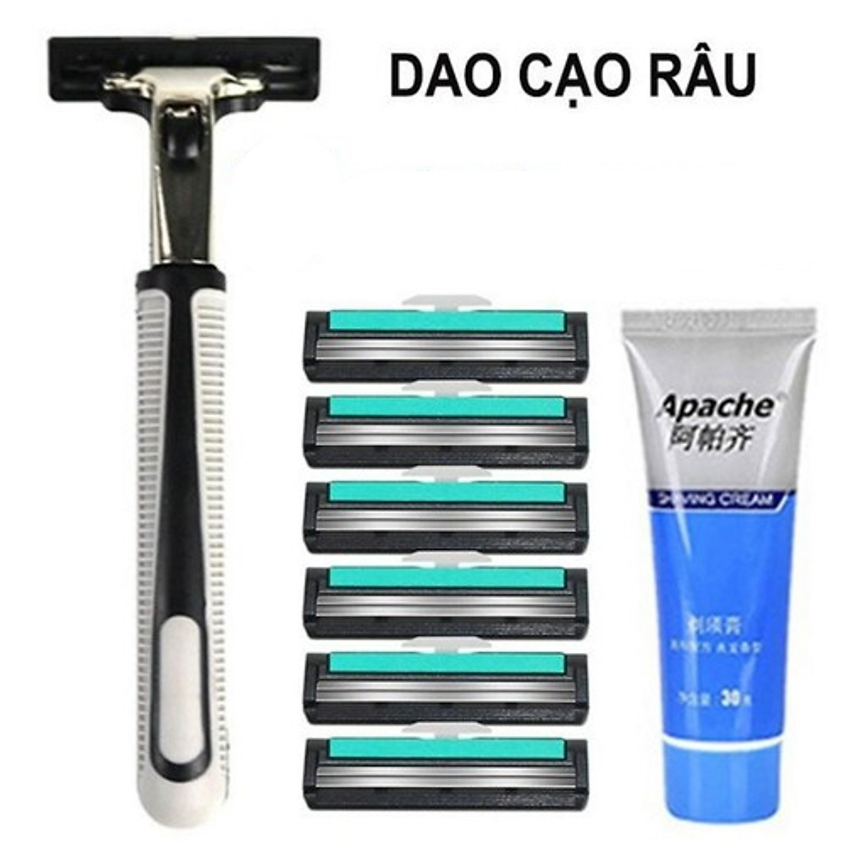 DAO CẠO RÂU 30 LƯỠI tặng kèm 1 dao cạo + 1 tuýp kem cạo râu