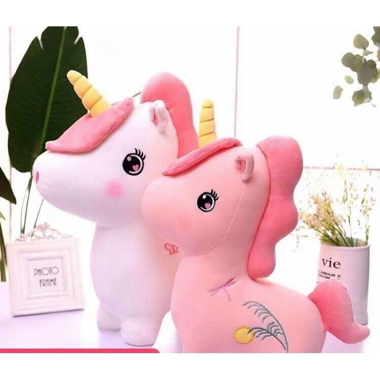 Gấu Bông Ngựa Unicorn Thêu Hoa Size Mini Siêu Đẹp