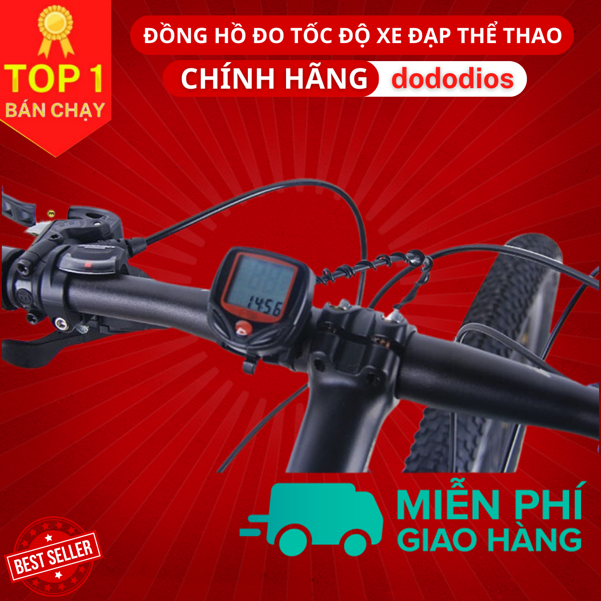 Đồng hồ đo tốc độ có dây cho xe đạp thể thao siêu bền chống nước chạy chính xác DH01 - Hàng Chính hãng dododios