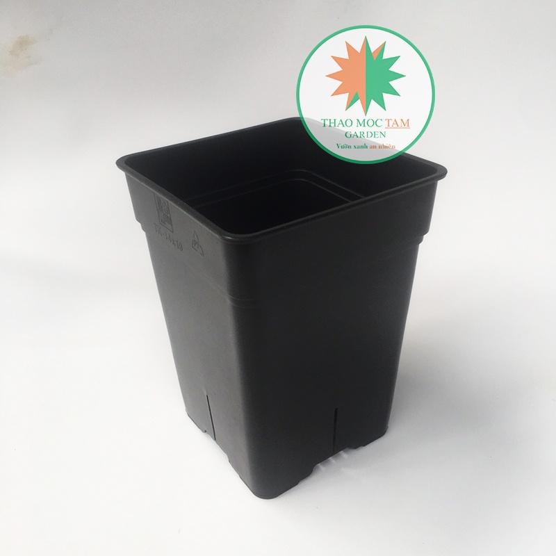 Chậu Vuông Dày 14x19cm Trồng hoa, cây kiểng – Chất liệu nhựa PP, có độ dẻo, bền, chất lượng cao