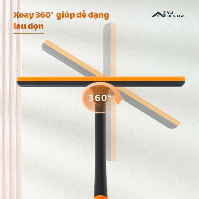 Cây lau kính thông minh đa năng 3 in 1, chổi lau kính gạt nước Cao Cấp vệ sinh cán ngắn tiện dụng, đánh bật mọi vết bẩn