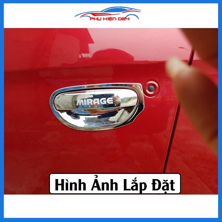Ốp tay hõm mạ crom Mirage 2013-2014-2015-2016-2017-2018-2019 sáng bóng chống trầy bảo vệ cửa xe ô tô