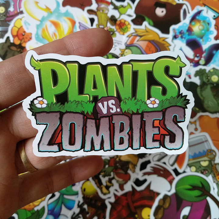 Bộ Sticker dán cao cấp chủ đề PLANTS VS ZOMBIES - Dùng dán Xe, dán mũ bảo hiểm, dán Laptop