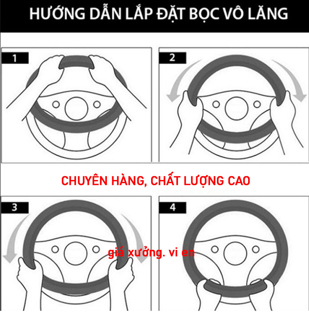 Bọc vô lăng da thật, 100% DA THẬT, Cao cấp, xịn, cho mọi ô tô, size 38cm, Chất lượng