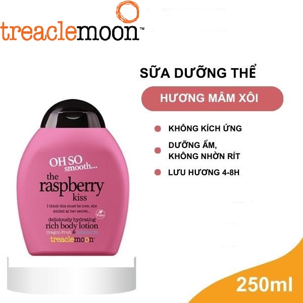 Tặng sữa tắm em bé 315 ml - Sữa dưỡng thể dưỡng da Treaclemoon hương mâm xôi 250ml