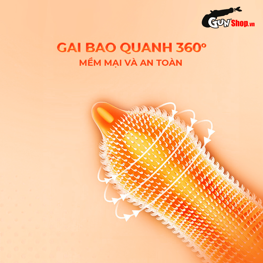 Bao cao su OLO Spike G - 2080 gai mềm - Hộp 10 cái