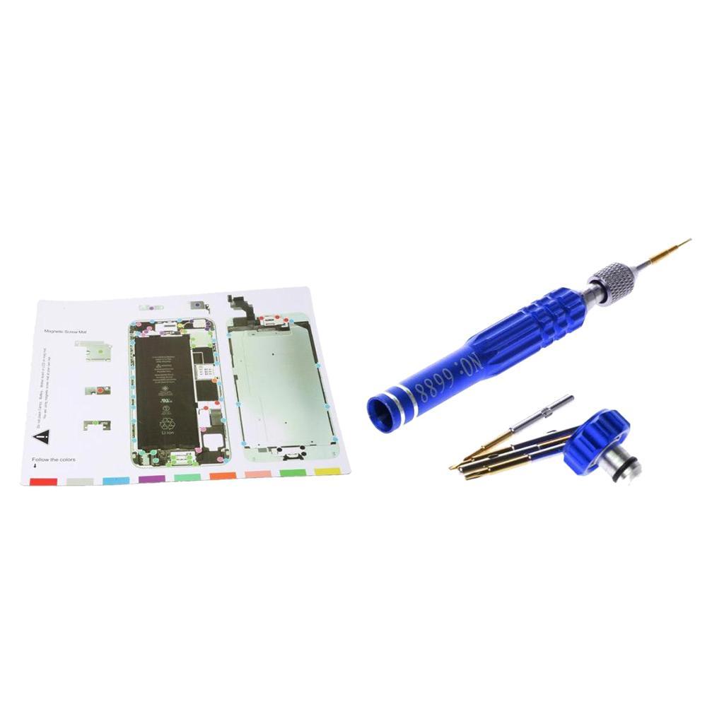 Professional Repair Phone Tool, Magnetic Project Mat Memory Pad + 5 In 1 Aluminium Screwdriver Combo Set for iPhone 6 Plus