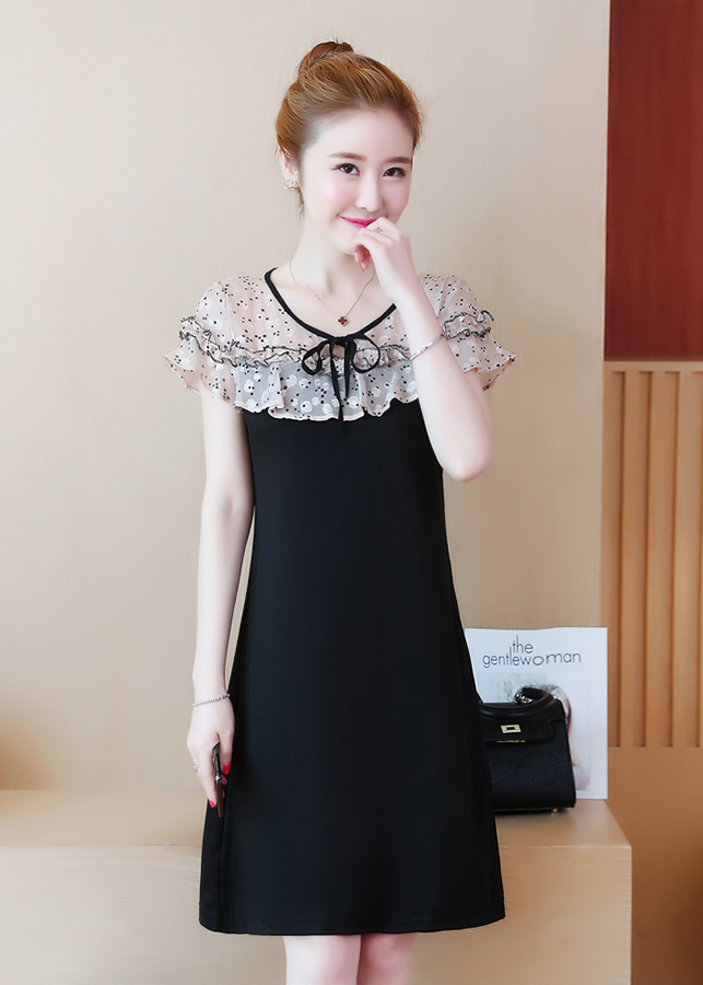 Đầm Xòe Nữ Họa Tiết Chấm Bi - BY7002 - Đen