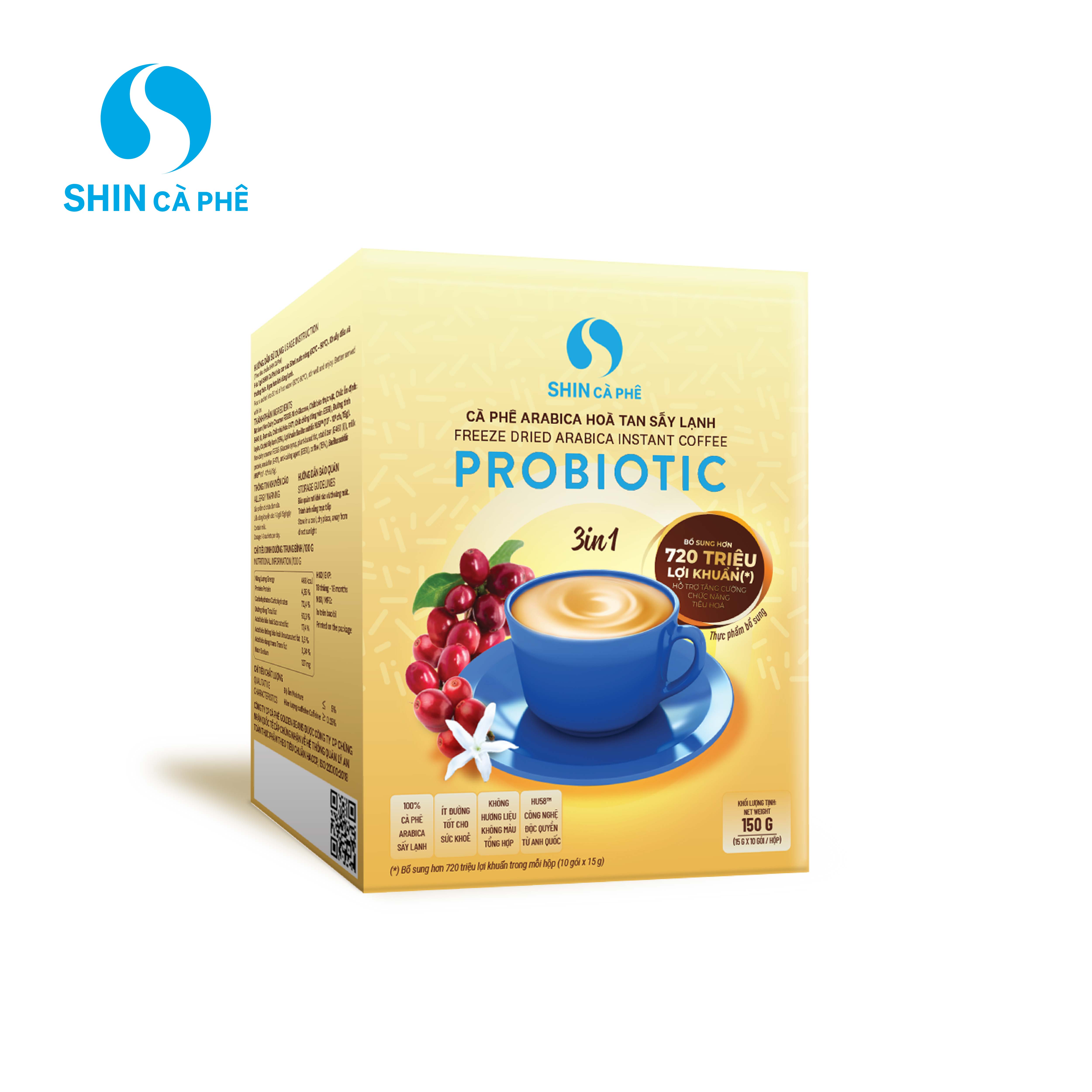 SHIN Cà Phê - Cà Phê Hòa tan sấy lạnh Probiotic 3 in 1