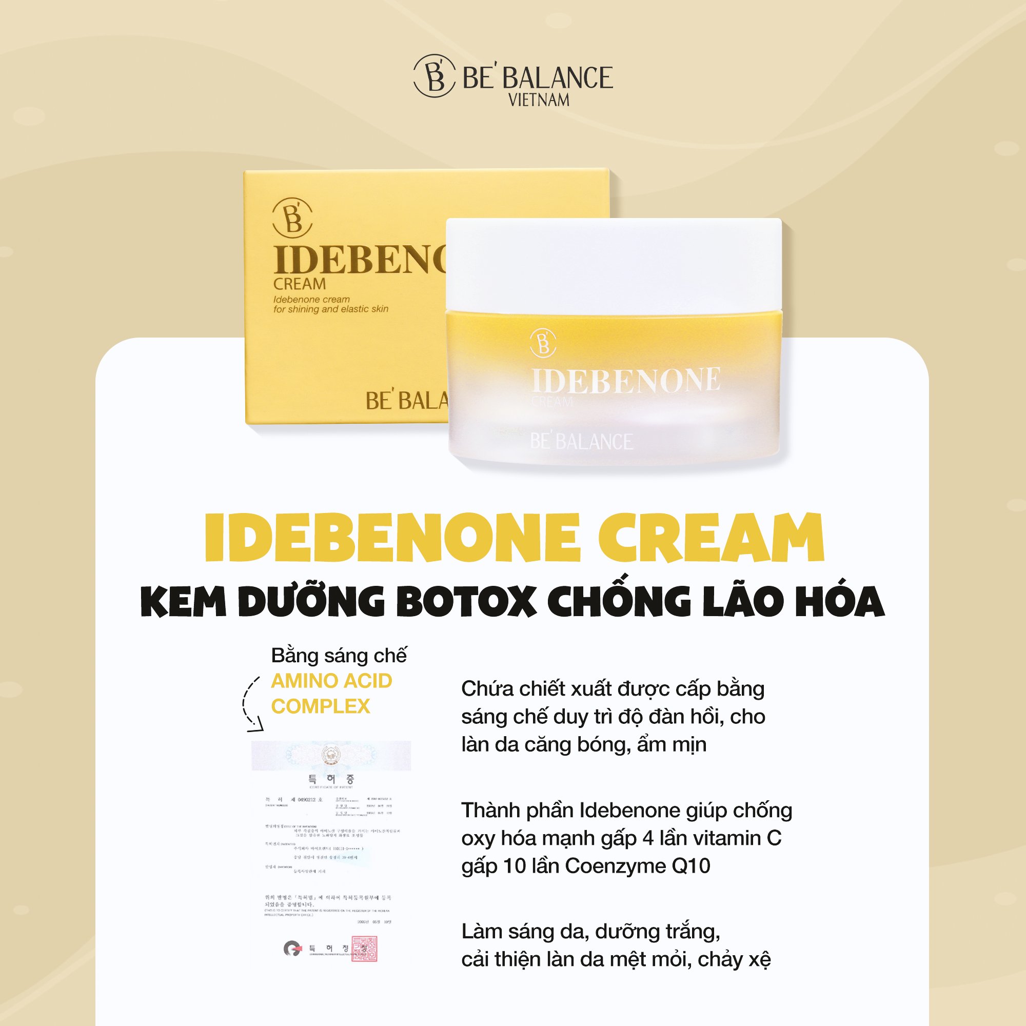 Kem dưỡng BEBALANCE Idebenone Cream 50ml