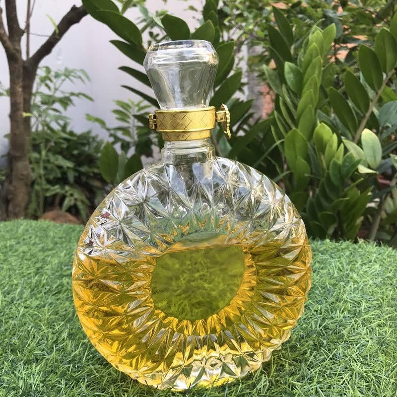 Bình Đựng Rượu Thủy Tinh Cao Cấp 500ml. Mẫu Tròn XO, Chai đựng rượu