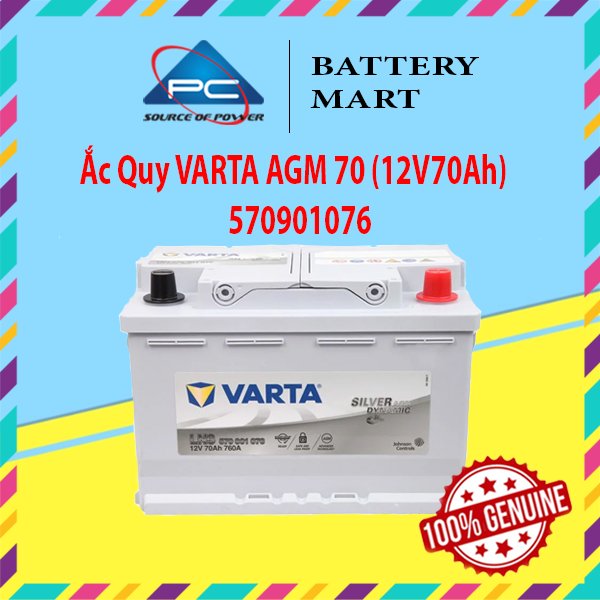 Bình Ắc Quy 12V70Ah, Ắc Quy VARTA AGM 70 LN3 570901076