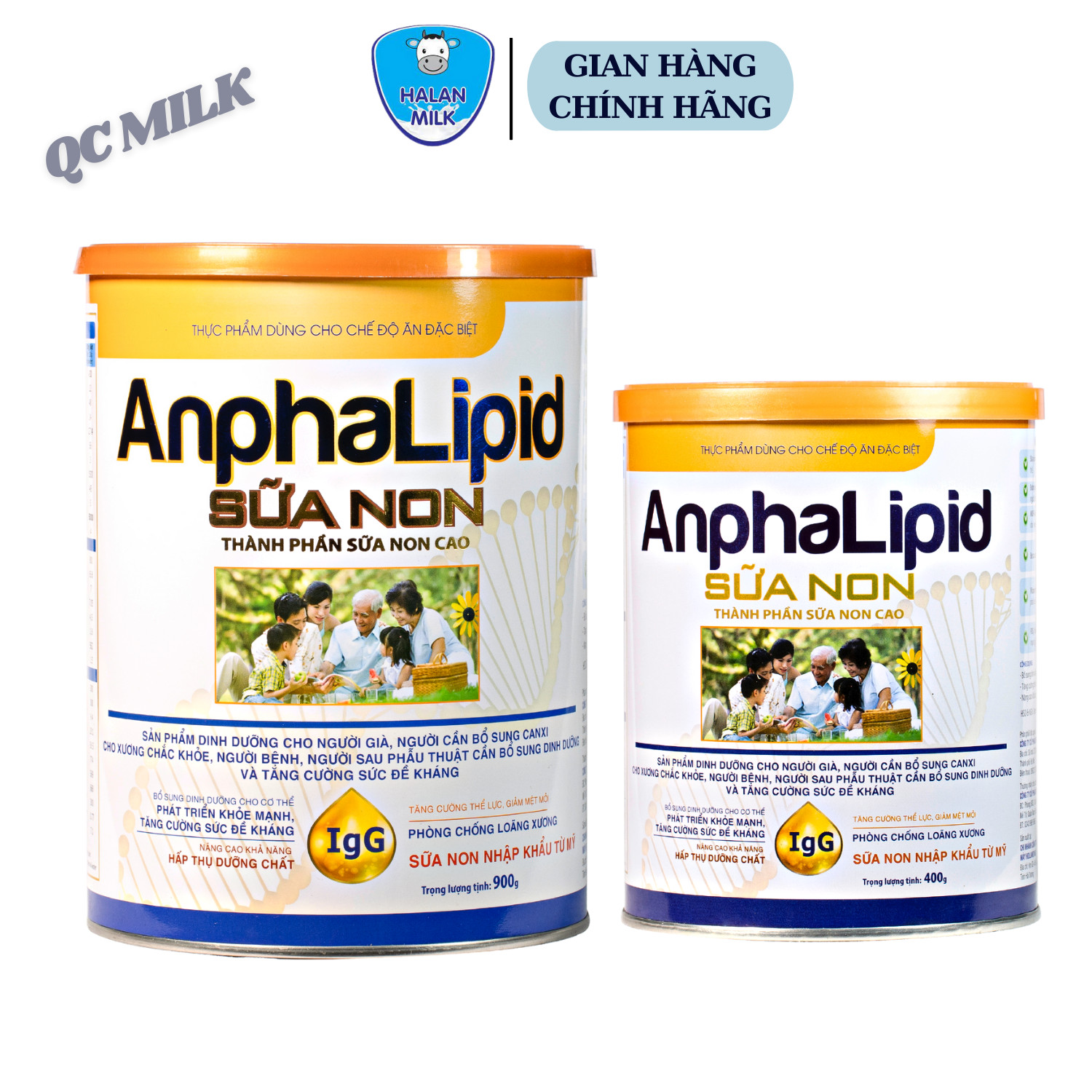 Sữa bột Anphalipid sữa non 400g-900g halan milk - Bổ sung dinh dưỡng,canxi, sức đề kháng, Halanmilk