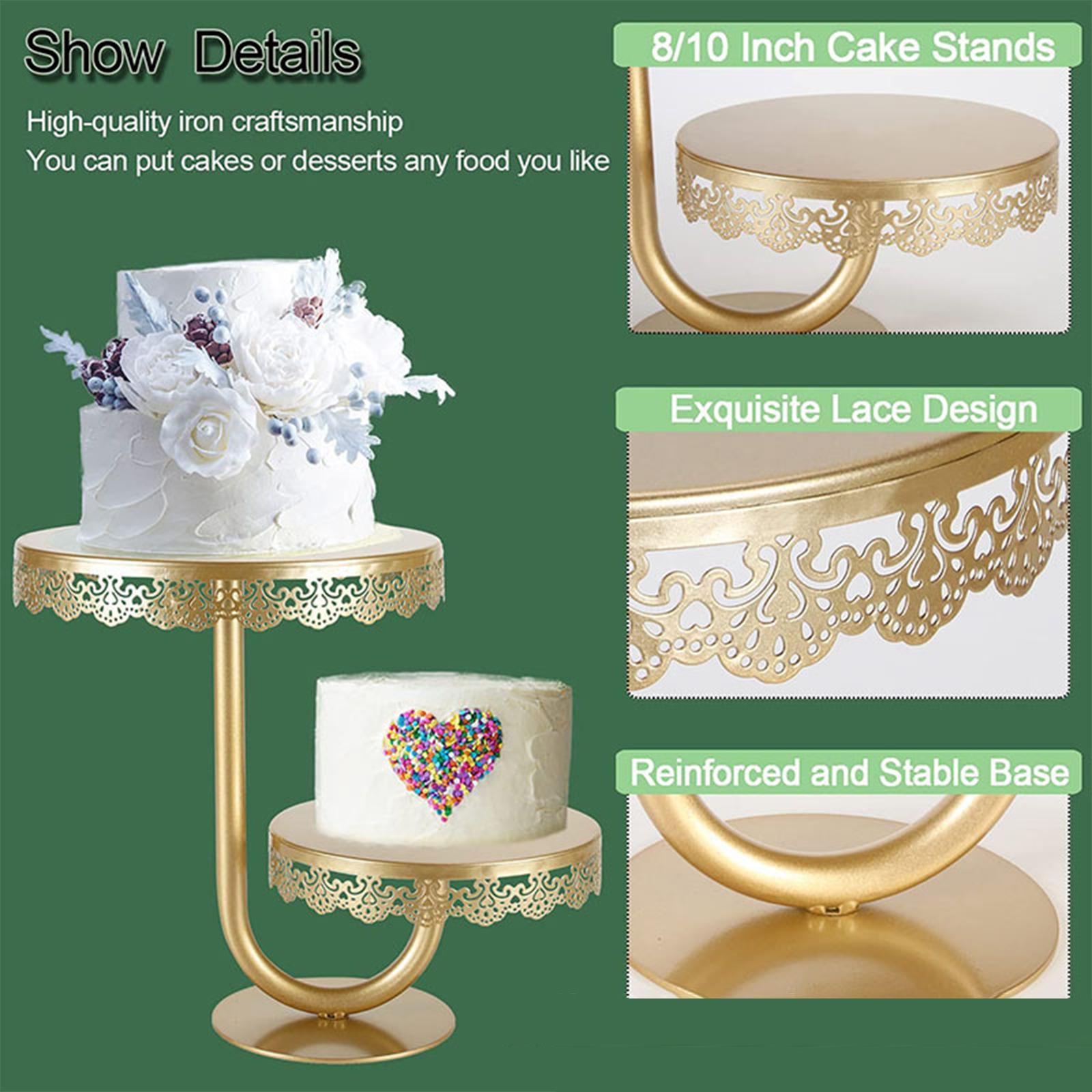 2 Tier Cake Stand Display Holder Iron Round for Wedding Birthday