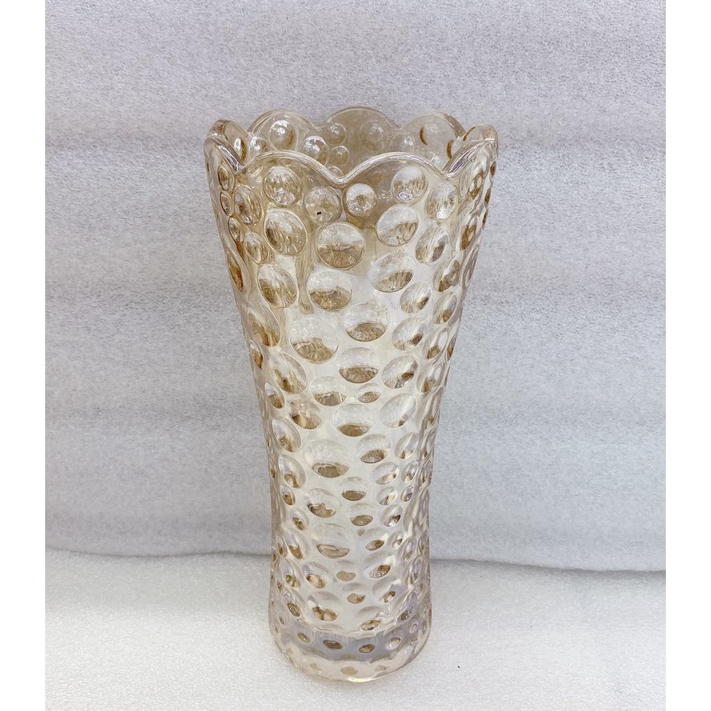 Bình Hoa Thủy Tinh Jin Bao màu vàng - Loại 30 cm