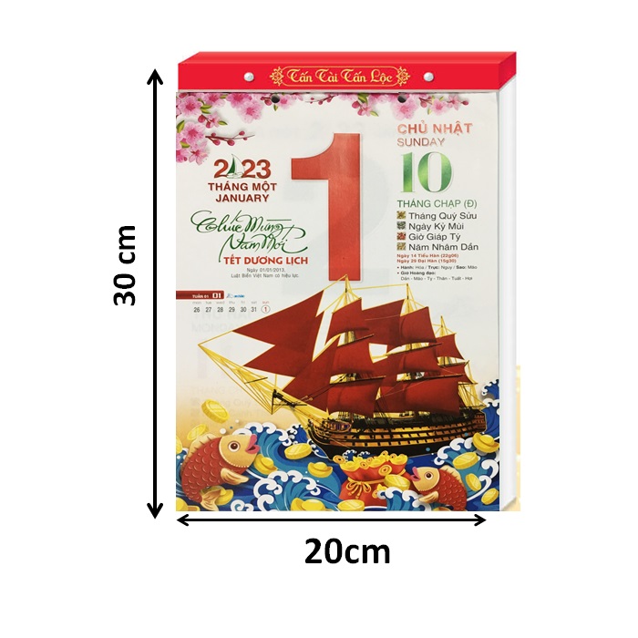 Lịch Bloc 20 x 30cm Không Bìa – Chủ đề Phong Thủy – Lịch An Hảo