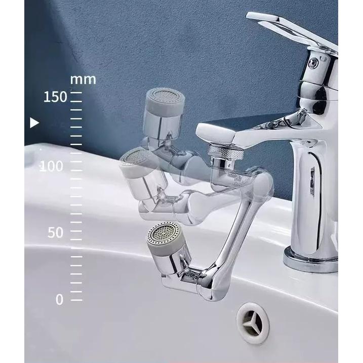 Đầu nối vòi Lavabo, vòi nước thông minh xoay 1080 độ nhựa ABS với 2 chế độ nước tiện dụng