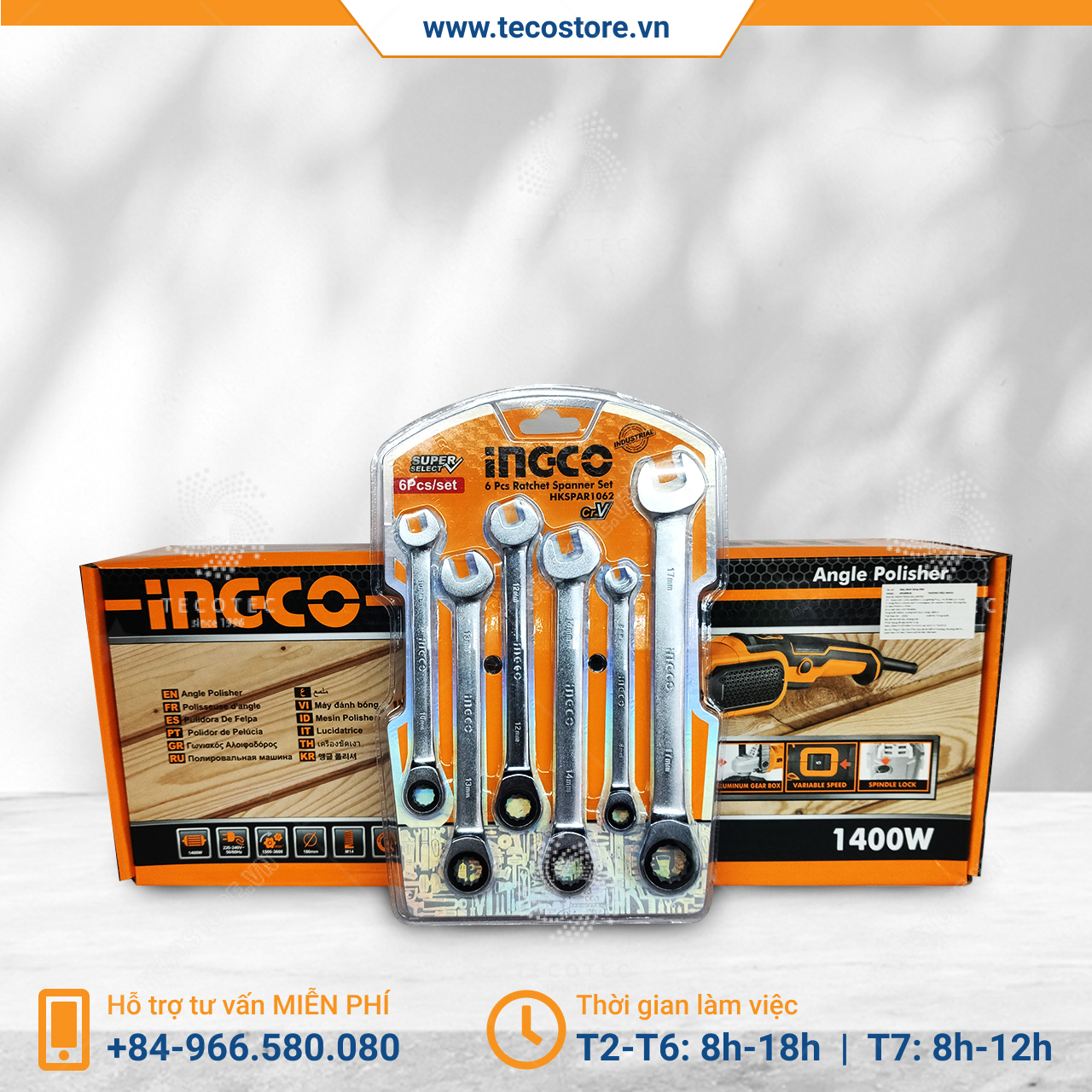Bộ cờ lê vòng miệng 6 chi tiết INGCO HKSPAR1062
