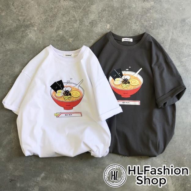 Áo Thun Tay ngắn Form Giấu Quần Tô mì Ramen siêu kute phô mai
