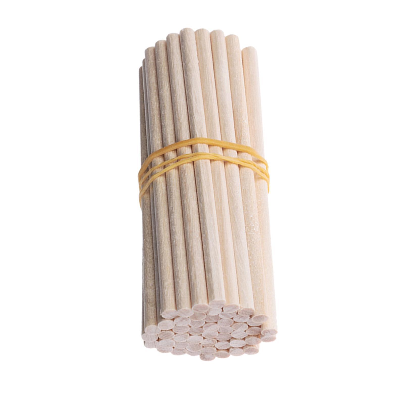 100Pcs  Sticks Wooden Dowel Poles Rods for Model Art DIY