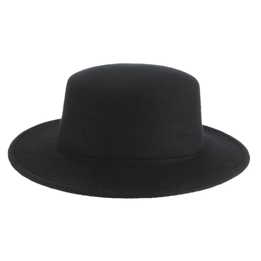 Mũ phớt rộng vành thiết kế thanh lịch cho cả nam và nữ giới vải nỉ Nón fedora vành phẳng cao cấp - Smice House