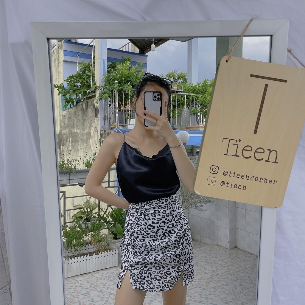 Chân váy da beo trendy chất voan mềm có lót trong