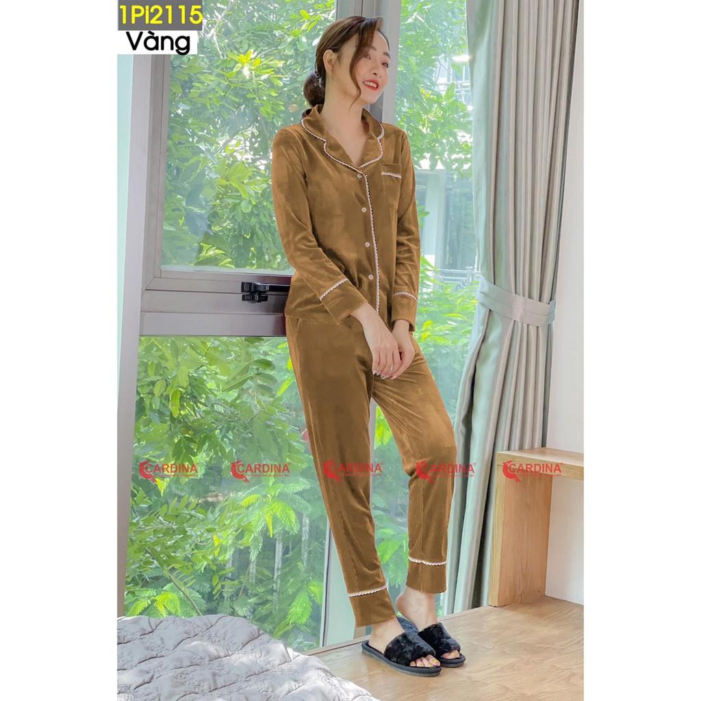 Đồ bộ, bộ pijama nữ vải nhung tăm cao cấp kiểu dáng thanh lịch sang trọng, màu sắc hiện đại