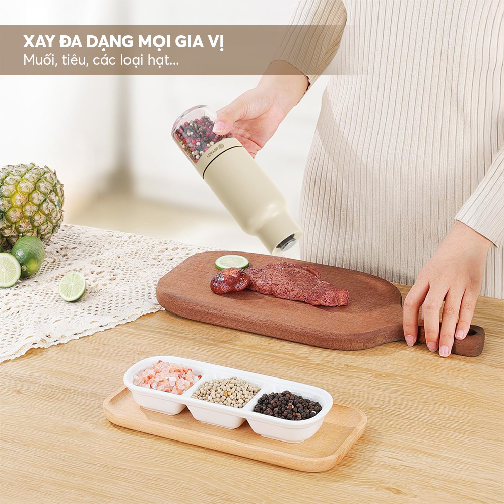 Lọ Xay Tiêu Chạy Pin Elmich PME9310, Hàng Chính Hãng, Tùy Chỉnh Độ Mịn - JoyMall