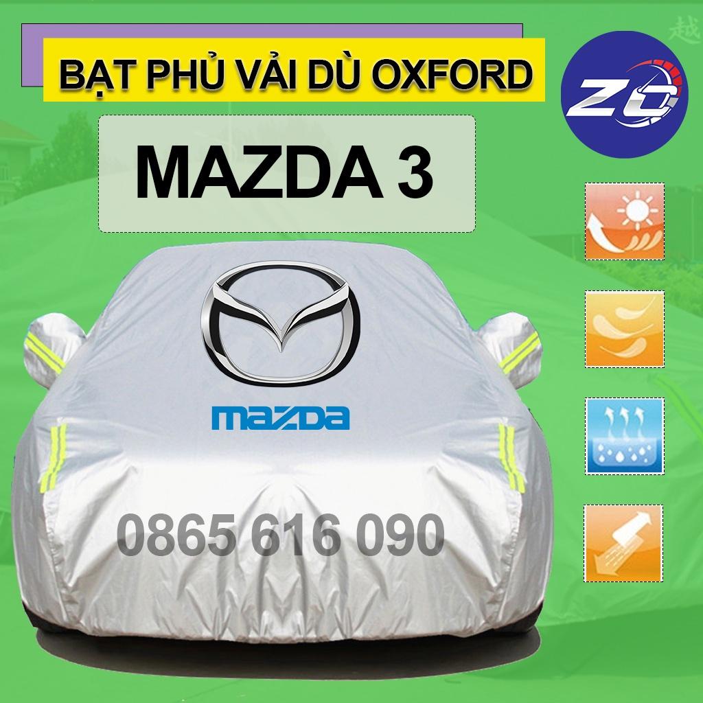 Bạt trùm xe ô tô MAZDA3 vải dù oxford cao cấp áo trùm che phủ xe hơi, bạc phủ xe ô tô chống nóng,mưa,bụi