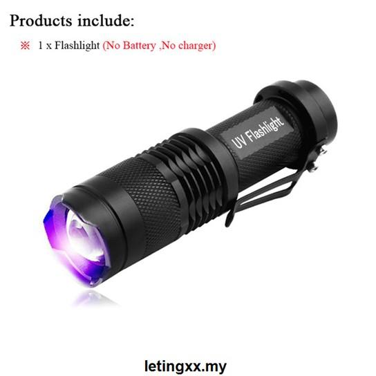 CREE Đèn Pin Mini Tia Uv 365nm 395nm Màu Đen Tiện Dụng