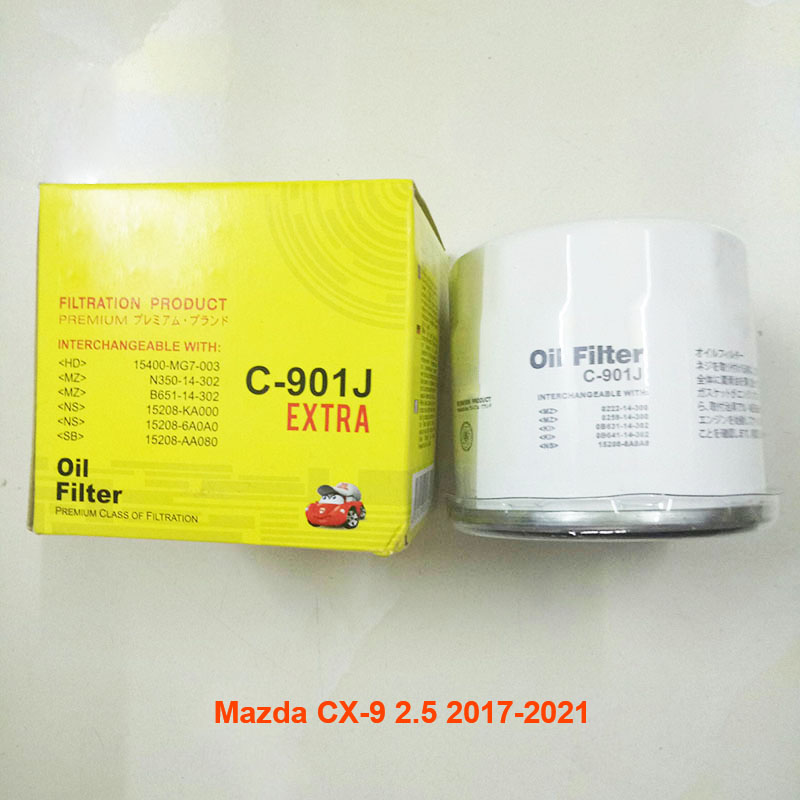 Lọc nhớt C901J-22 dùng cho Mazda CX-9 2.5 2017, 2018, 2019, 2020, 2021 PY8W-14-302