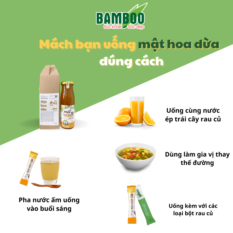 Mật hoa dừa BAMBOO nguyên chất, 100% từ thiên nhiên 250g