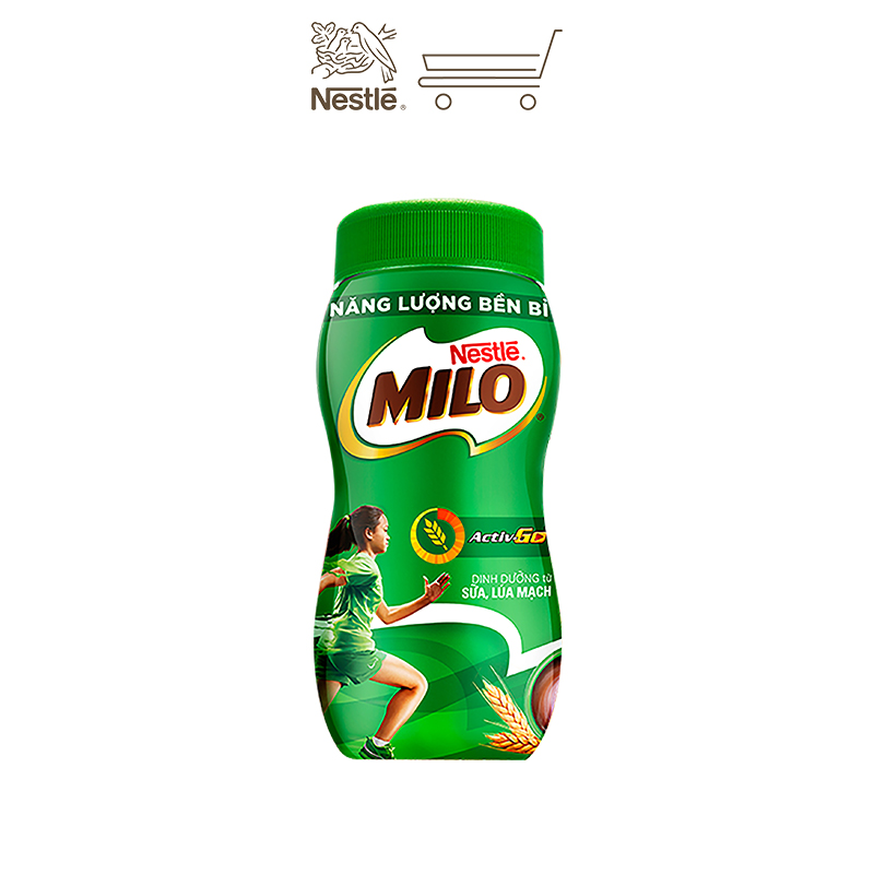 Combo 2 hũ thức uống lúa mạch Nestlé Milo nguyên chất 400g (hũ nhựa)