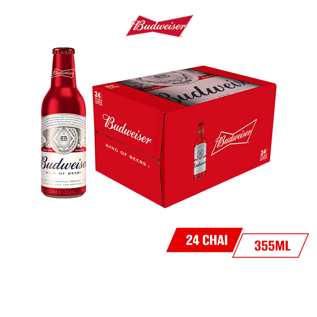 Thùng 24 Chai Budweiser Alumium Chính Hãng