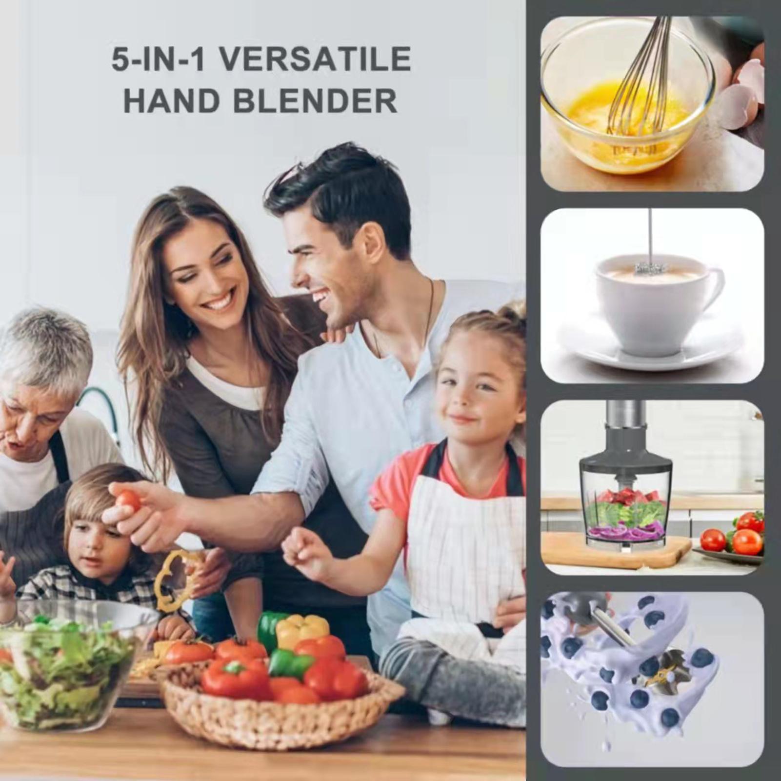 Máy Xay Sinh Tố Cầm Tay Đa Chức Năng 5 Trong 1 Với Máy Đánh Trứng 6 Tốc Độ Điều Chỉnh Cho Nhà Bếp