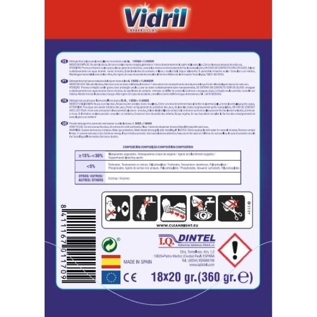 Bột Rửa Bát 3in1 Vidril Tinh Chất Muối Không Mùi Dùng Cho Máy Rửa Bát, Bột Rửa Chén Đĩa Sản Xuất Tại EU