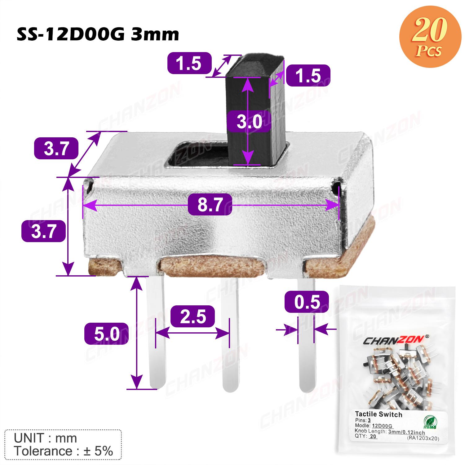 Công tắc trượt micro 3 mm 4mm 5 mm