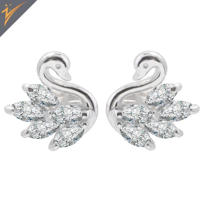 Bông tai S925 thiên nga, phong cách RETRO phá cách, đính đá Zircon, thiết kế nữ tính retro - TLJA19
