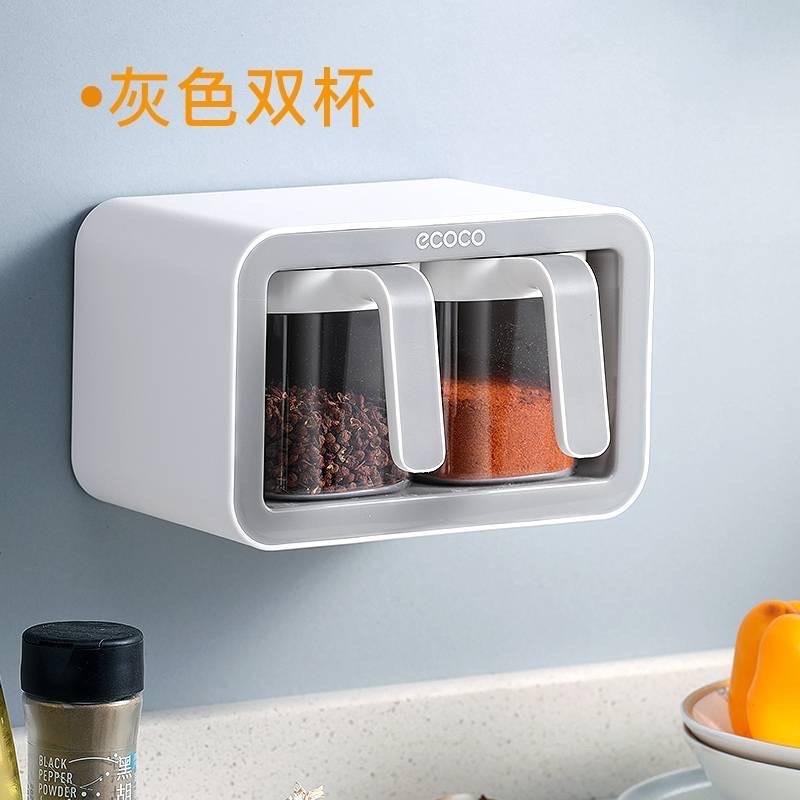 Kệ gia vị kèm thìa 2 ngăn và 3 ngăn cao cấp không khoan tường mẫu mới 2021