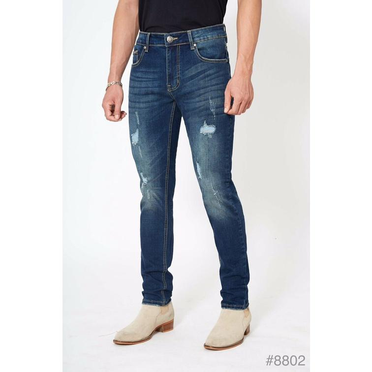 Quần jeans nam xước rách ôm dáng ROCK STAR