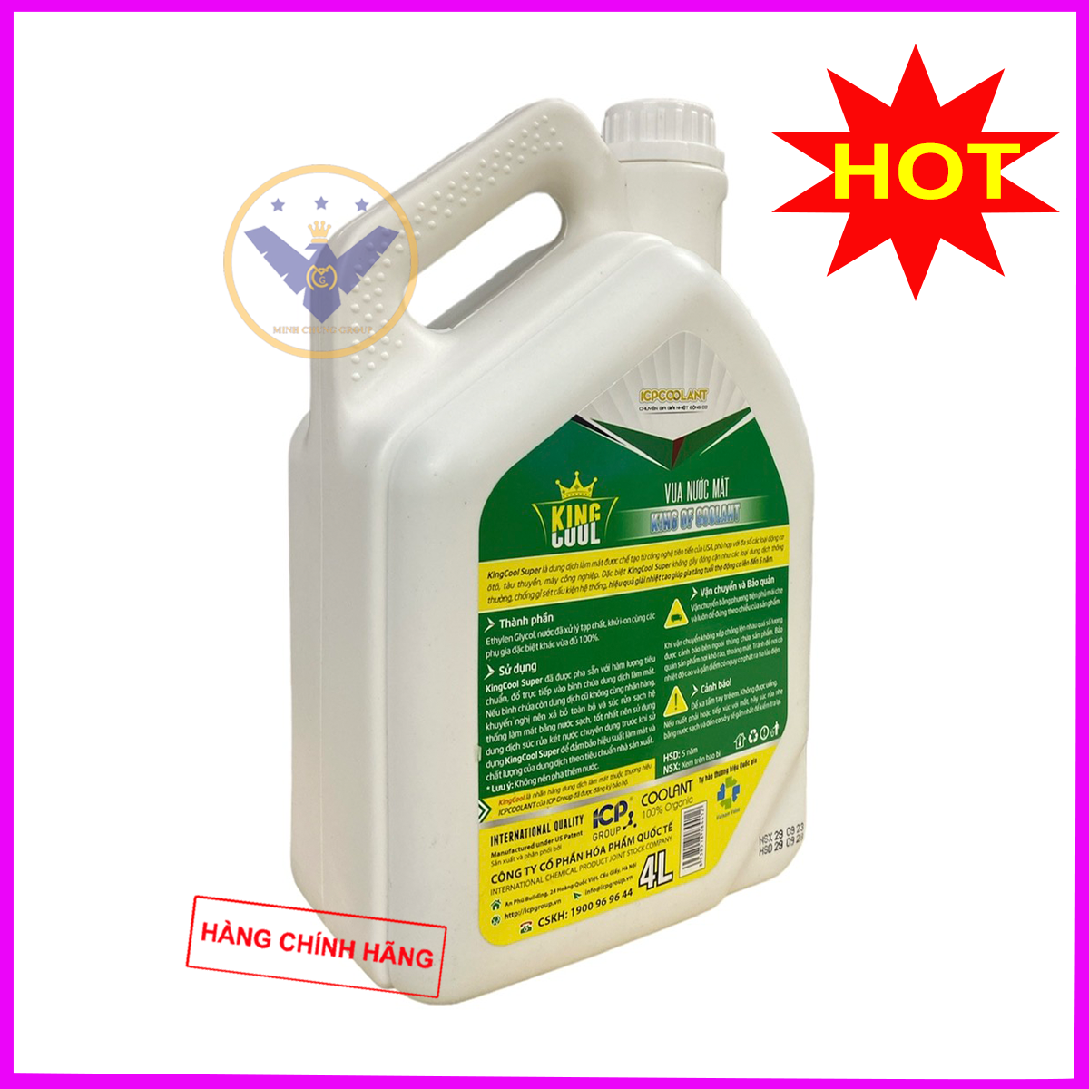 COMBO 2 Nước làm mát xe ô tô KINGCOOL SUPER can 4L