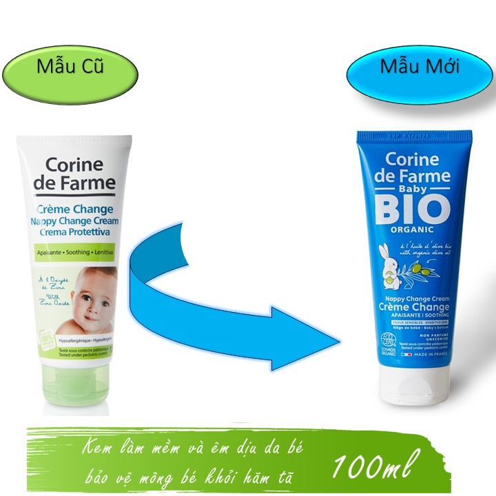 CORINE DE FARME KEM HỖ TRỢ TRỊ HĂM TÃ CHO BÉ NAPPY CHANGE CREAM 100ML